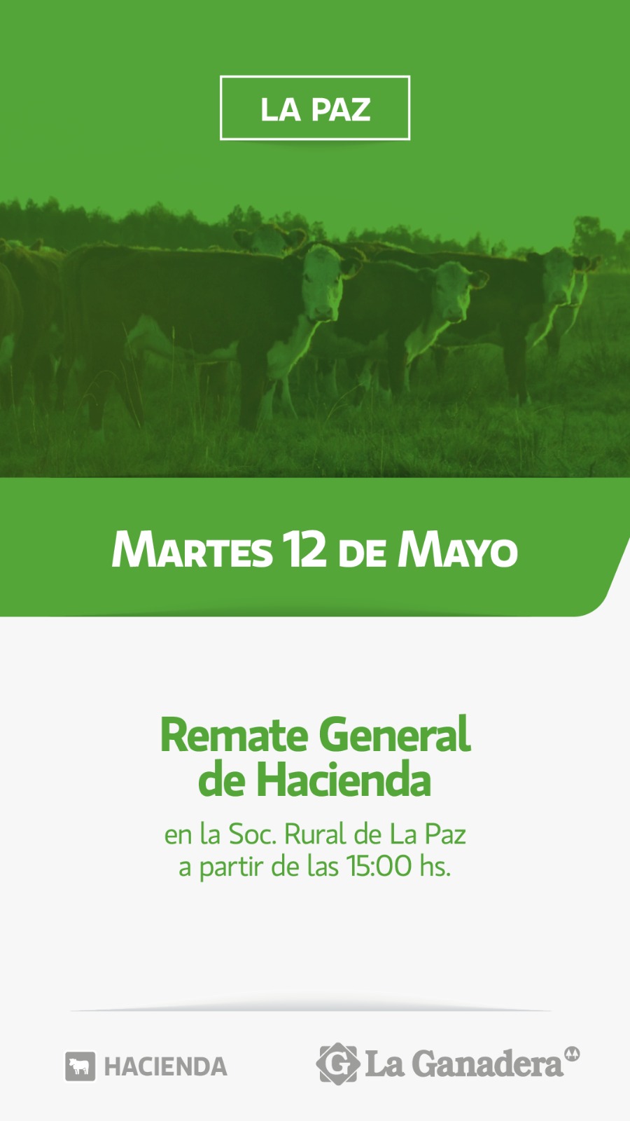 Remate REMATE FERIA EN SOCIEDAD RURAL LA PAZ