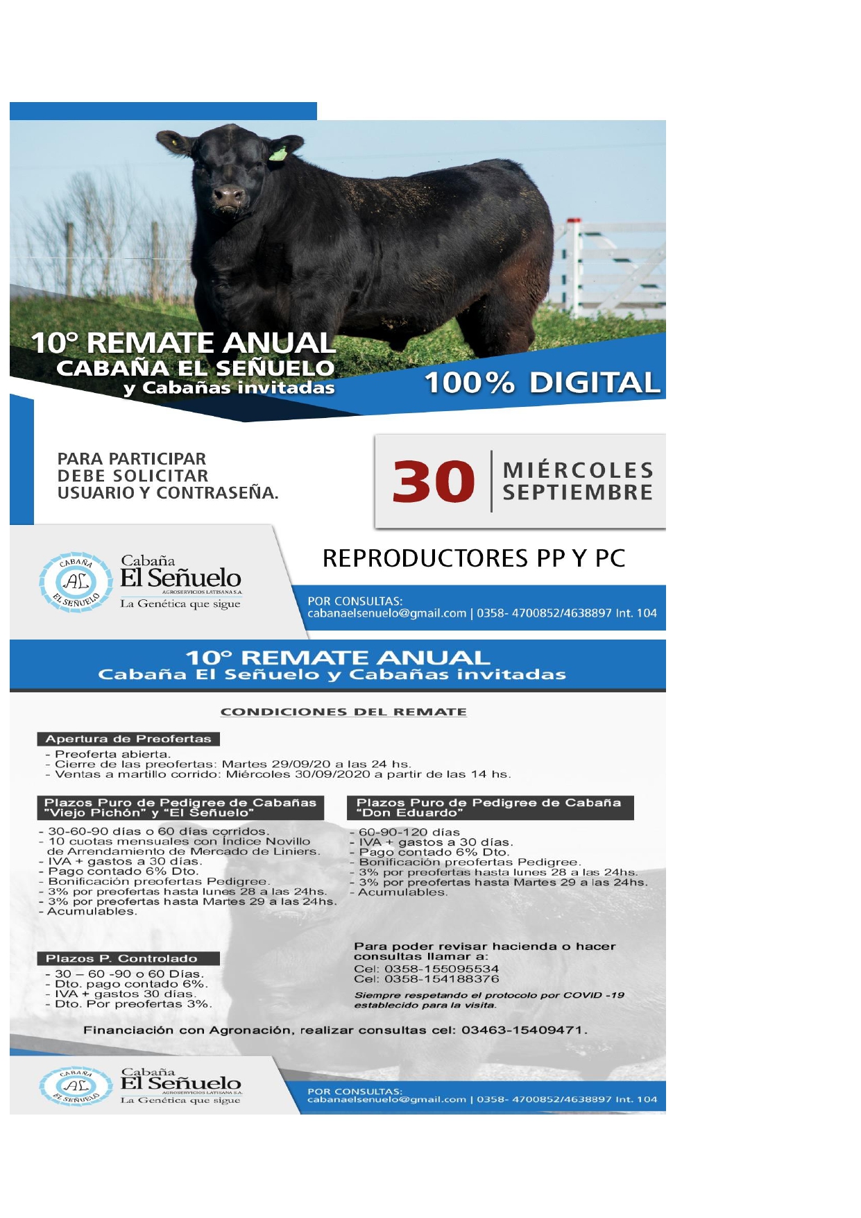 Afiche 10º Remate Cabaña El Señuelo y otros