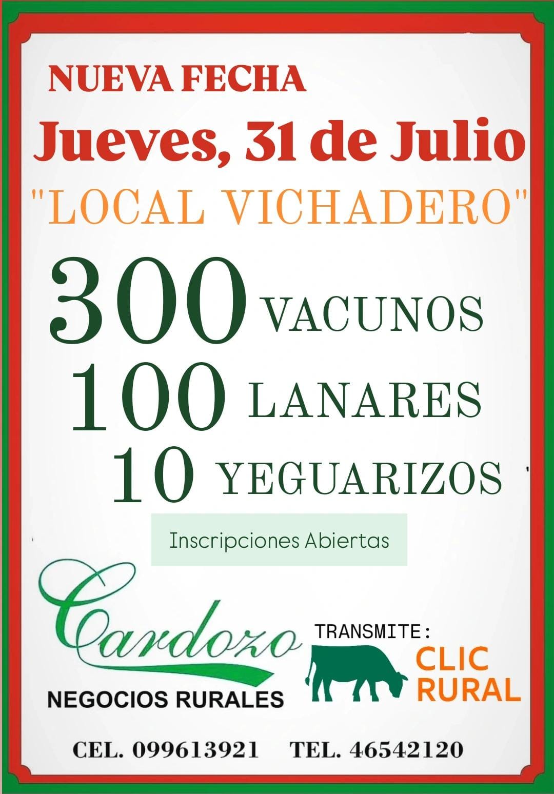 Remate Feria Mensual - Cardozo Negocios Rurales