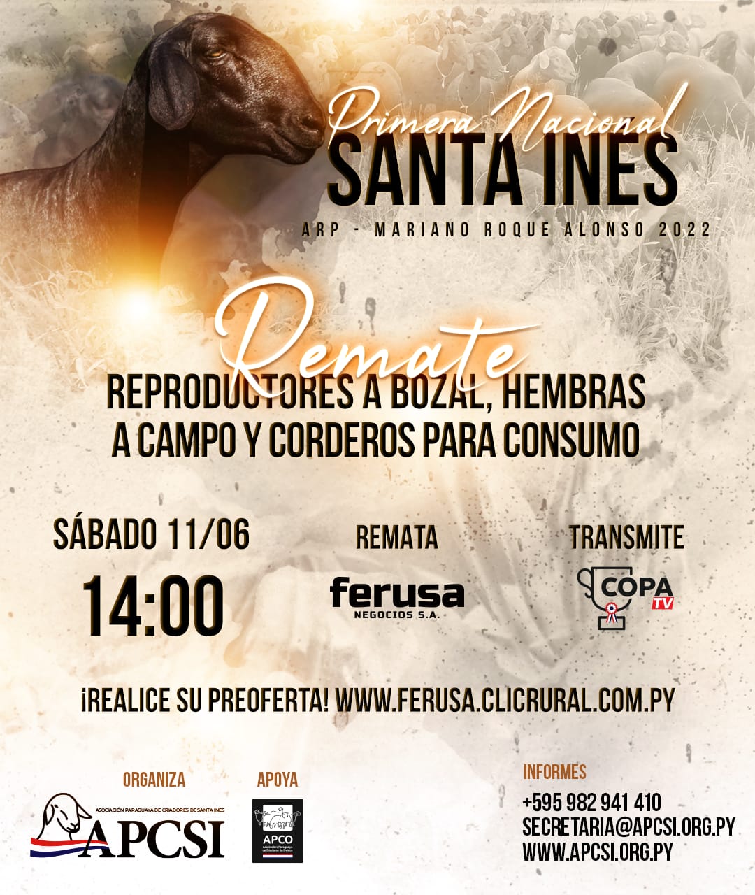 Afiche PRIMERA NACIONAL OVINOS SANTA INES A CAMPO