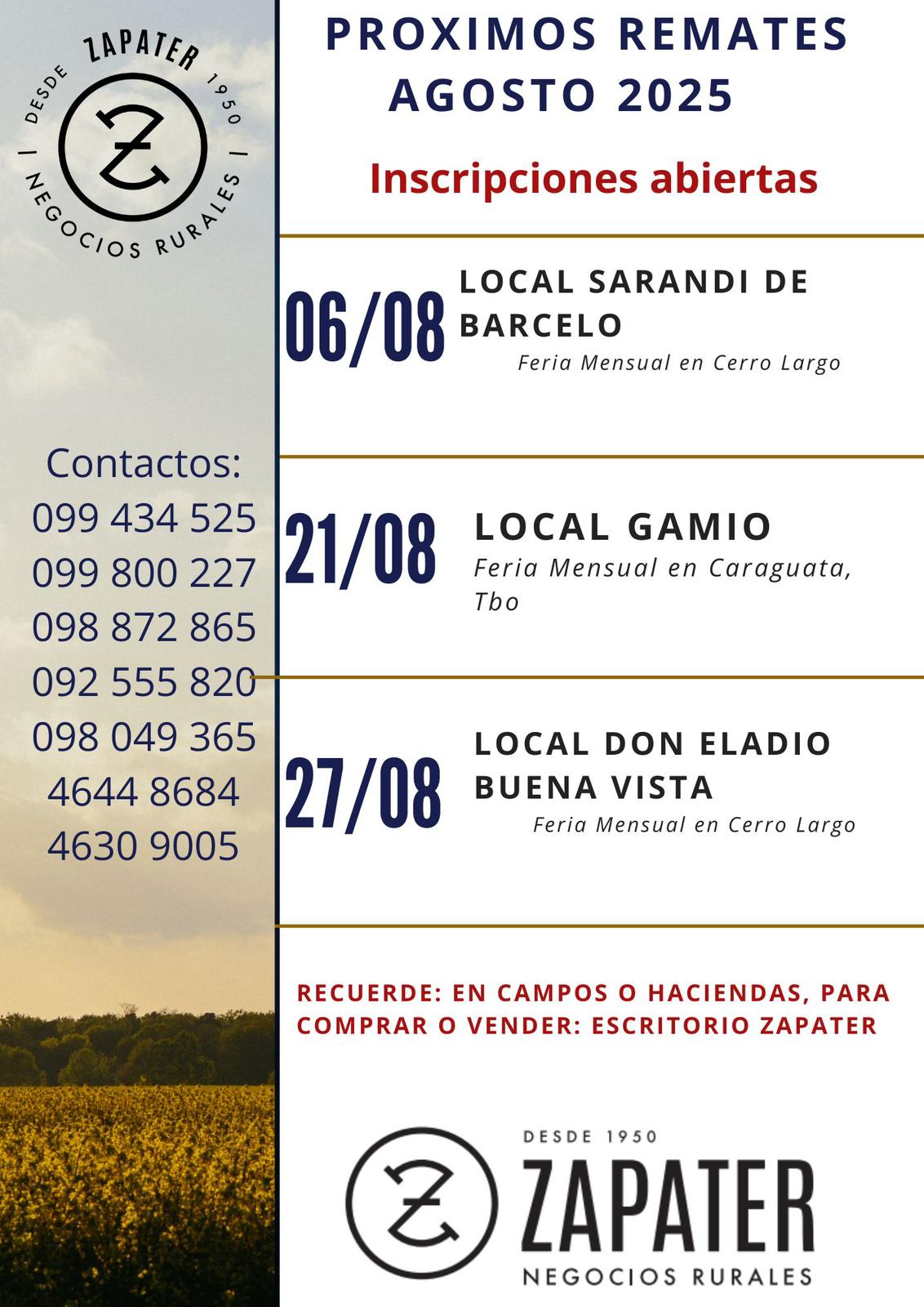 Remate Feria Mensual - Local Gamio
