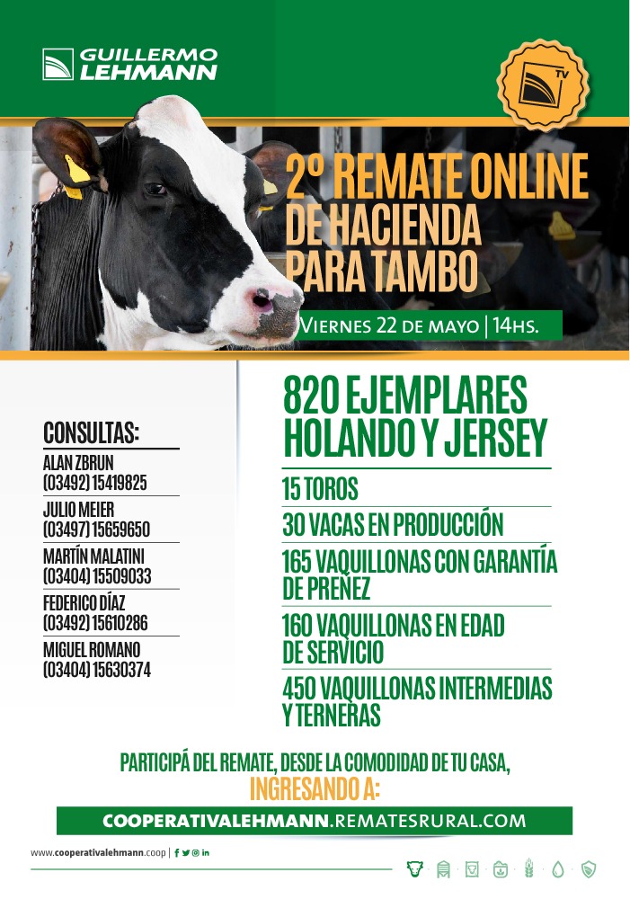 Afiche 2º Remate Online de Hacienda Para Tambo