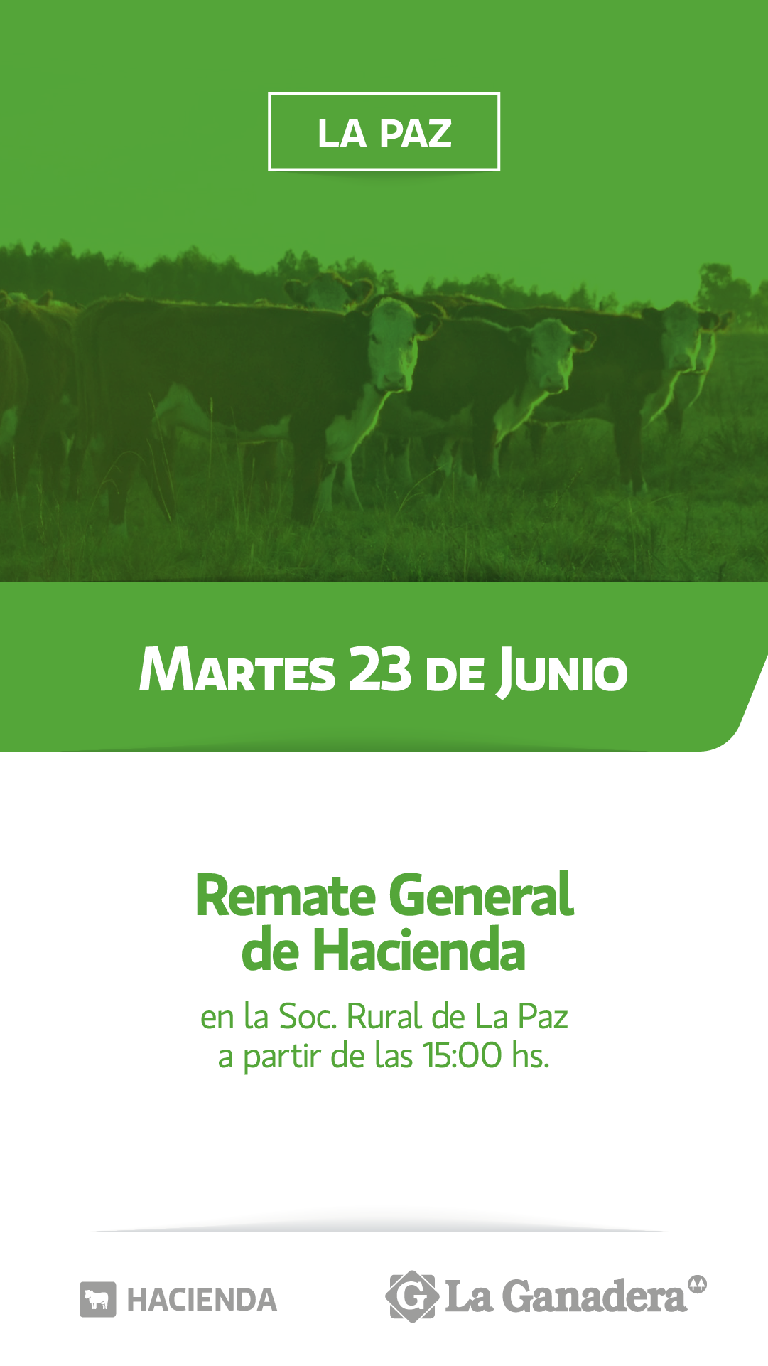 Afiche REMATE FERIA EN SOCIEDAD RURAL LA PAZ