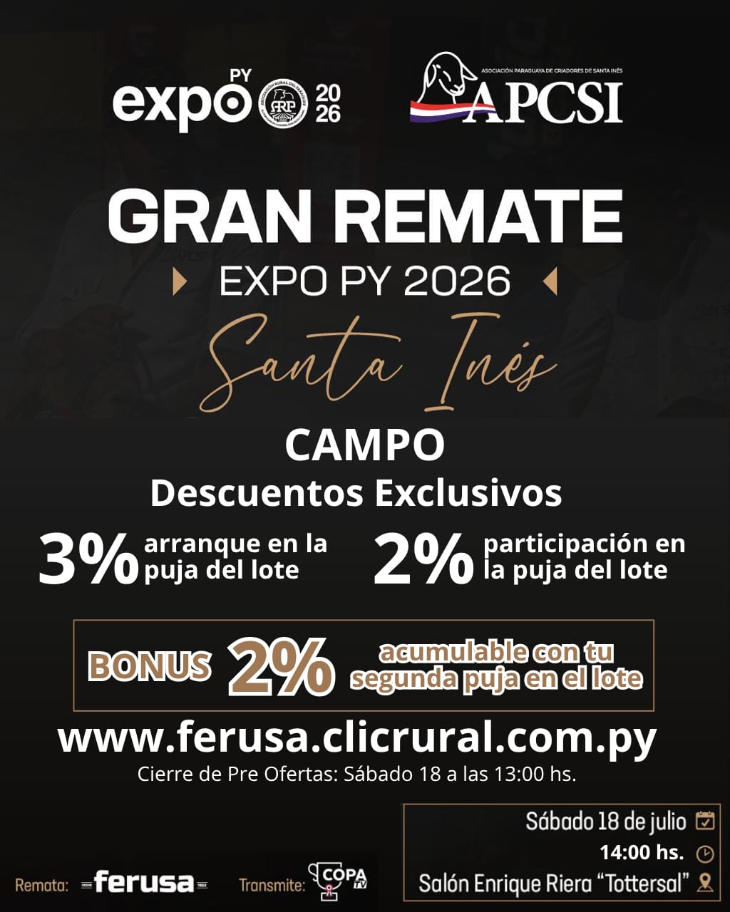 Remate Santa Inés de Campo - Expo Paraguay M.R.A. 2026