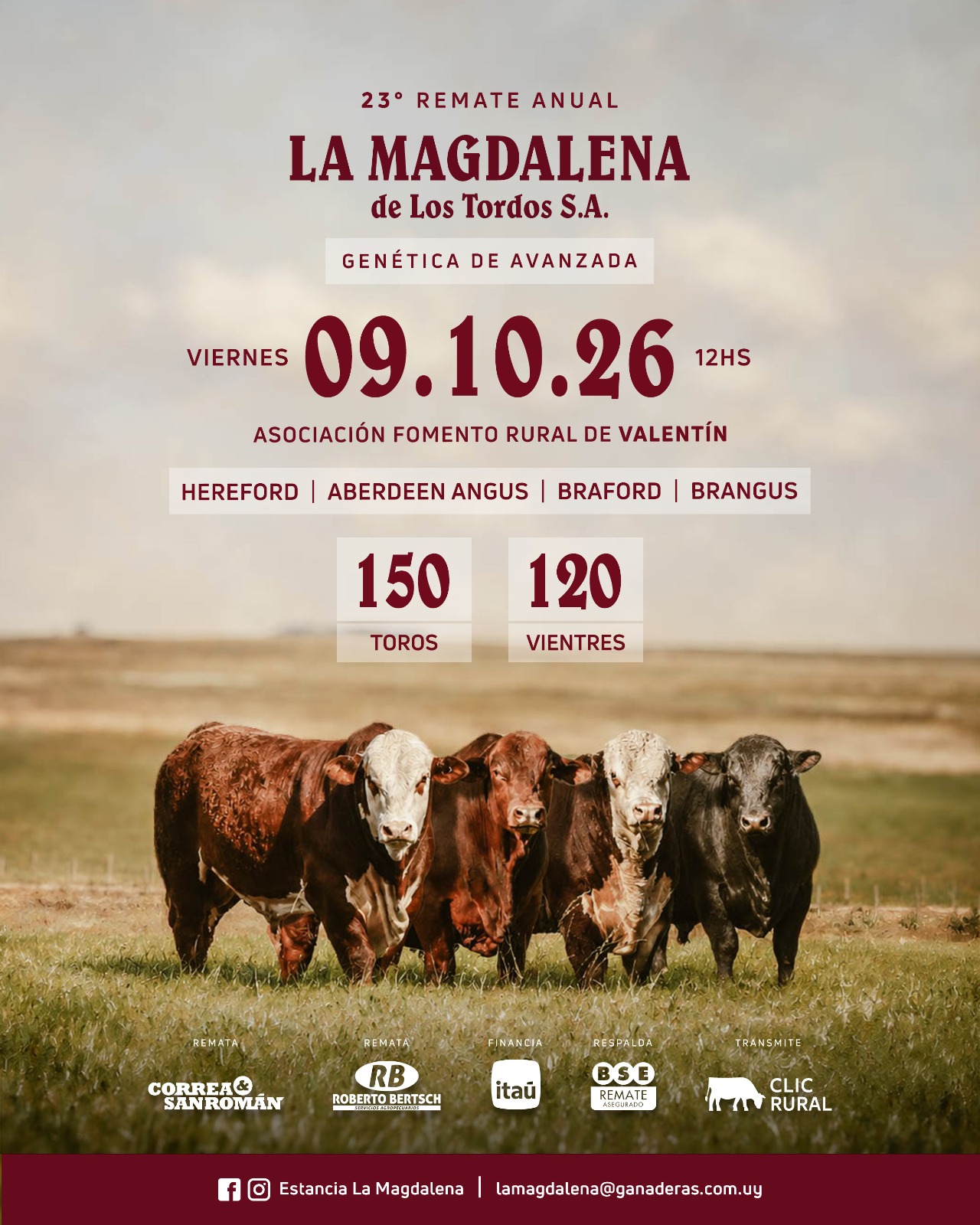 Afiche 23° Remate Anual La Magdalena de Los Tordos SA