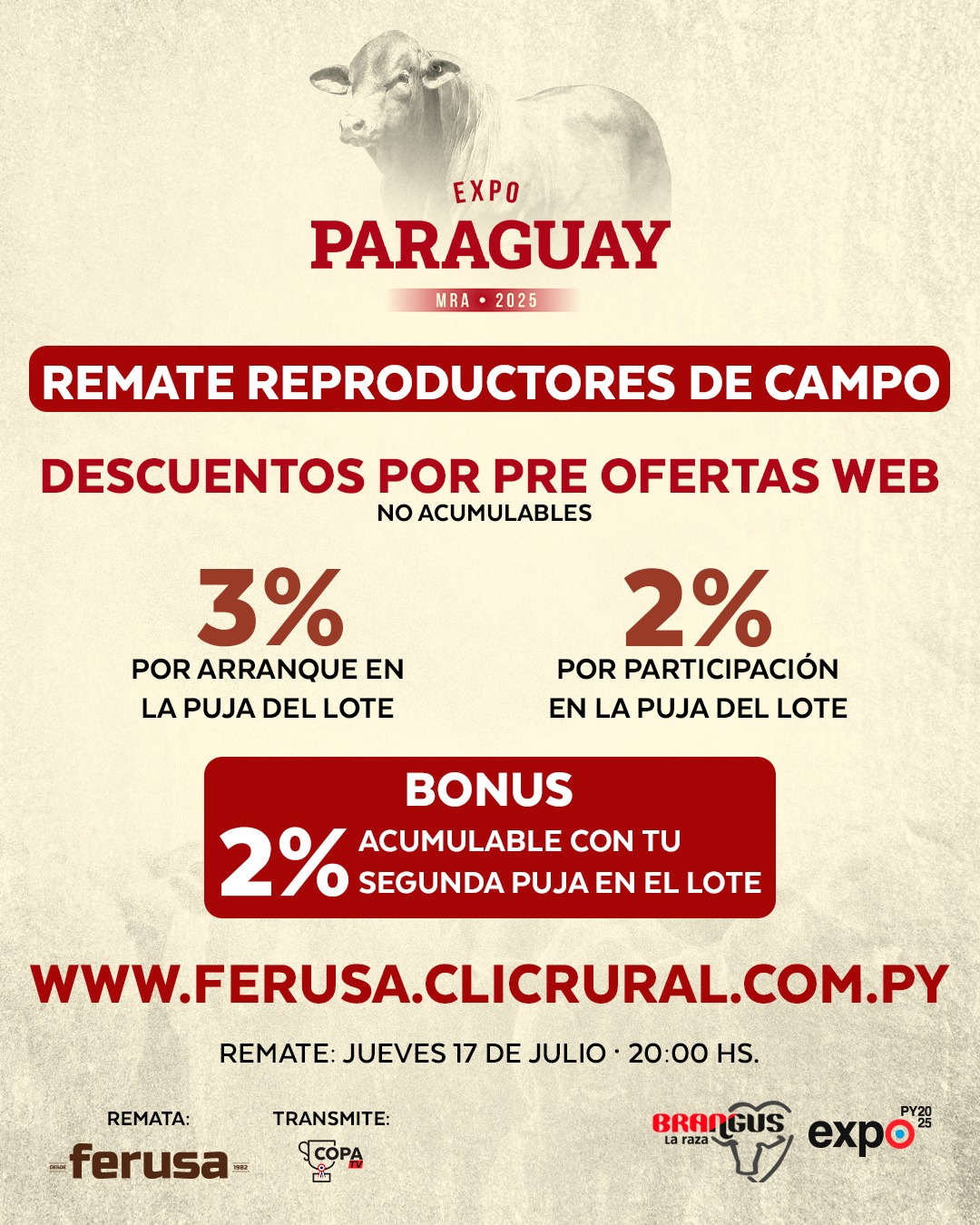Remate FERIA DE REPRODUCTORES DE CAMPO BRANGUS - EXPO 2025