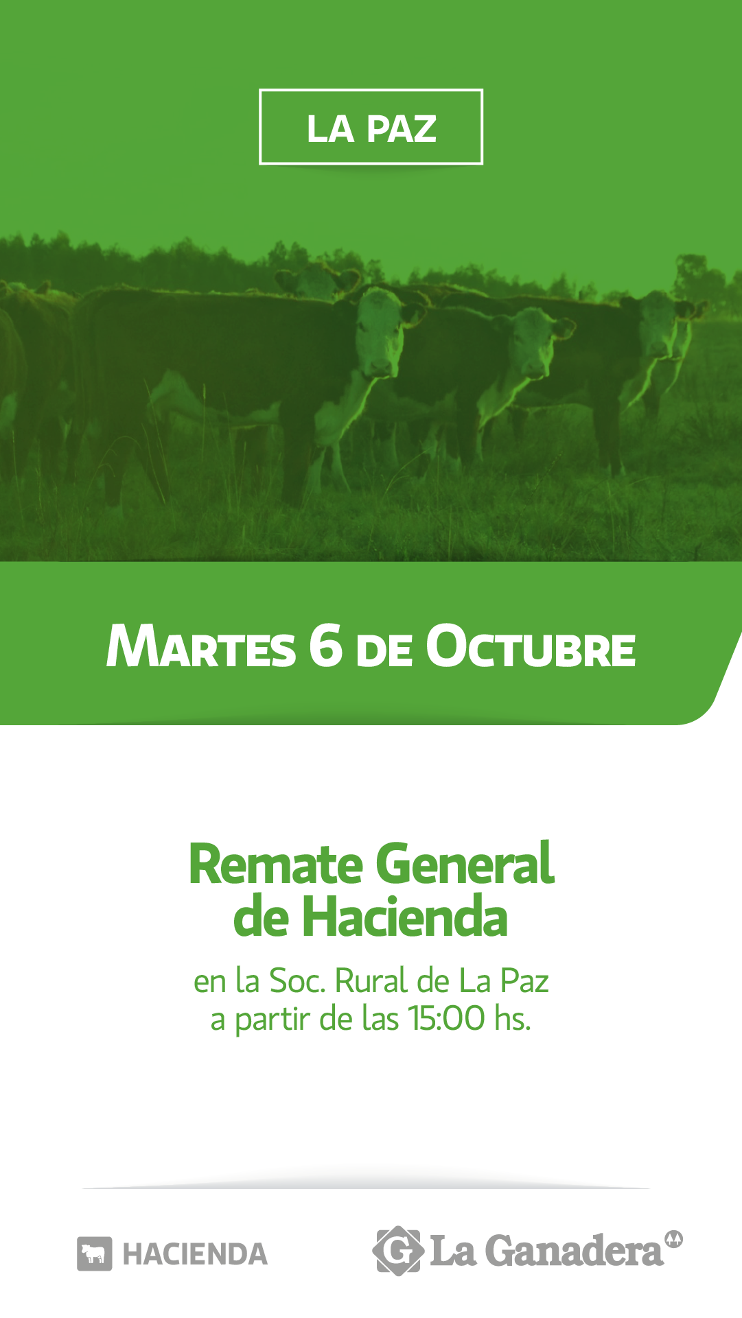 Afiche REMATE FERIA EN SOCIEDAD RURAL LA PAZ