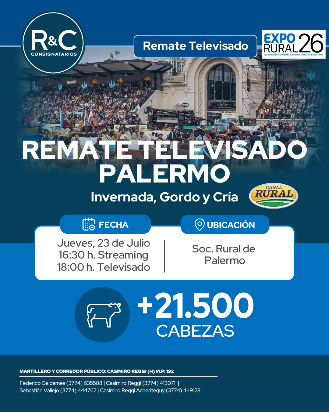 Afiche Remate televisado Palermo 