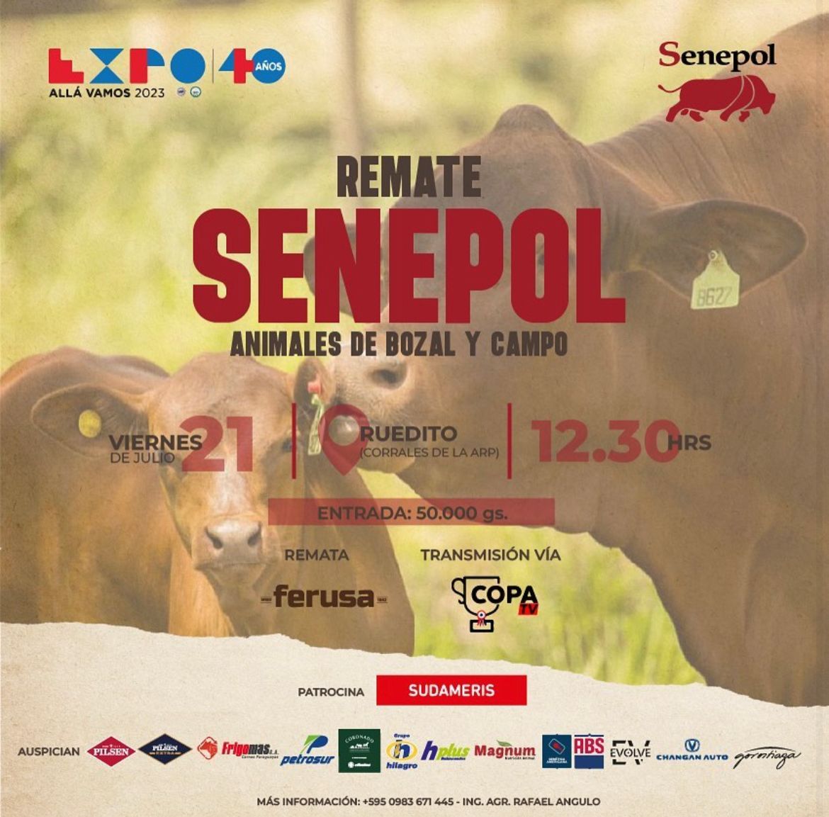 Afiche REMATE DE REPRODUCTORES DE BOZAL SENEPOL - EXPO INTERNACIONAL 2023