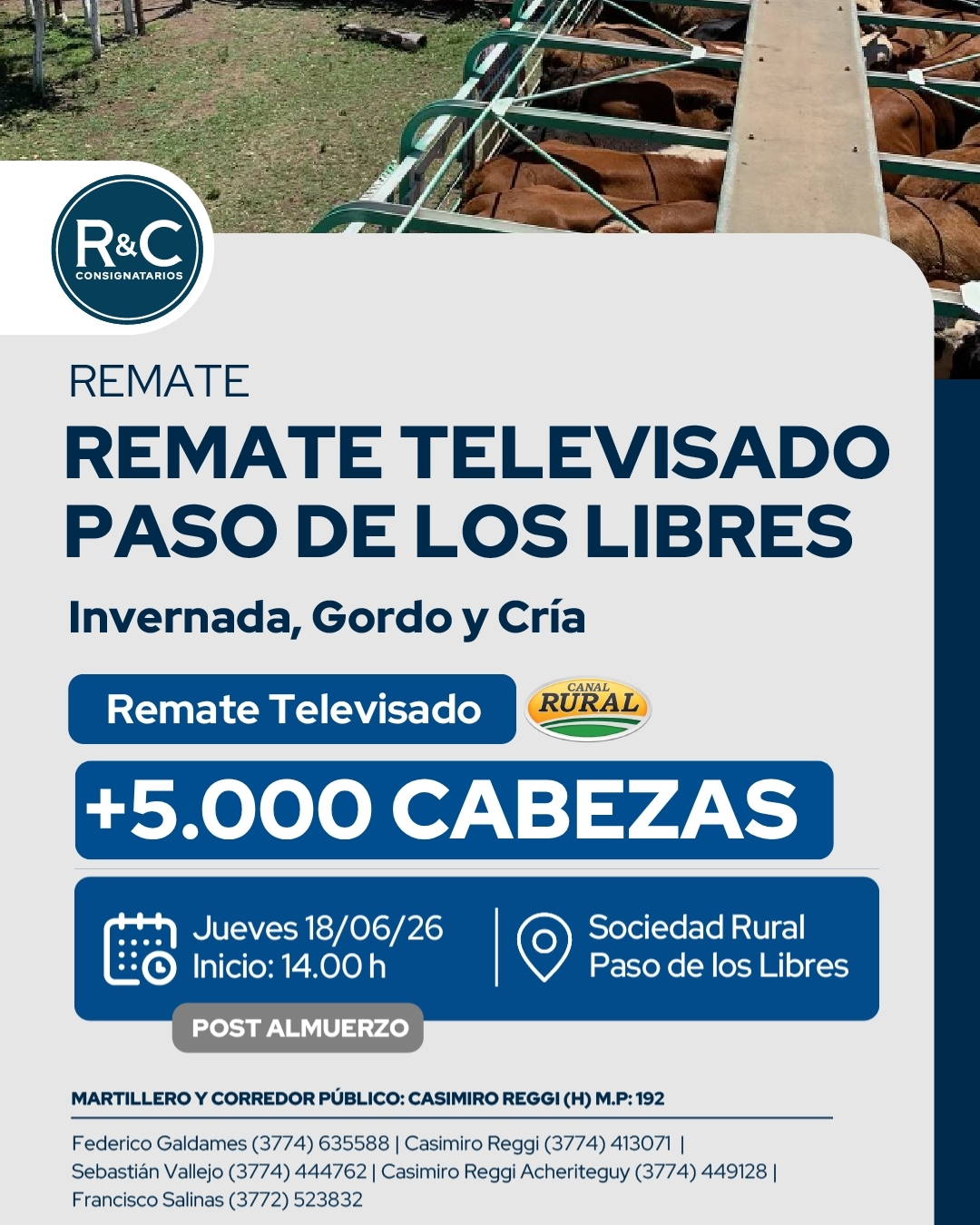 Remate televisado Paso de los libres