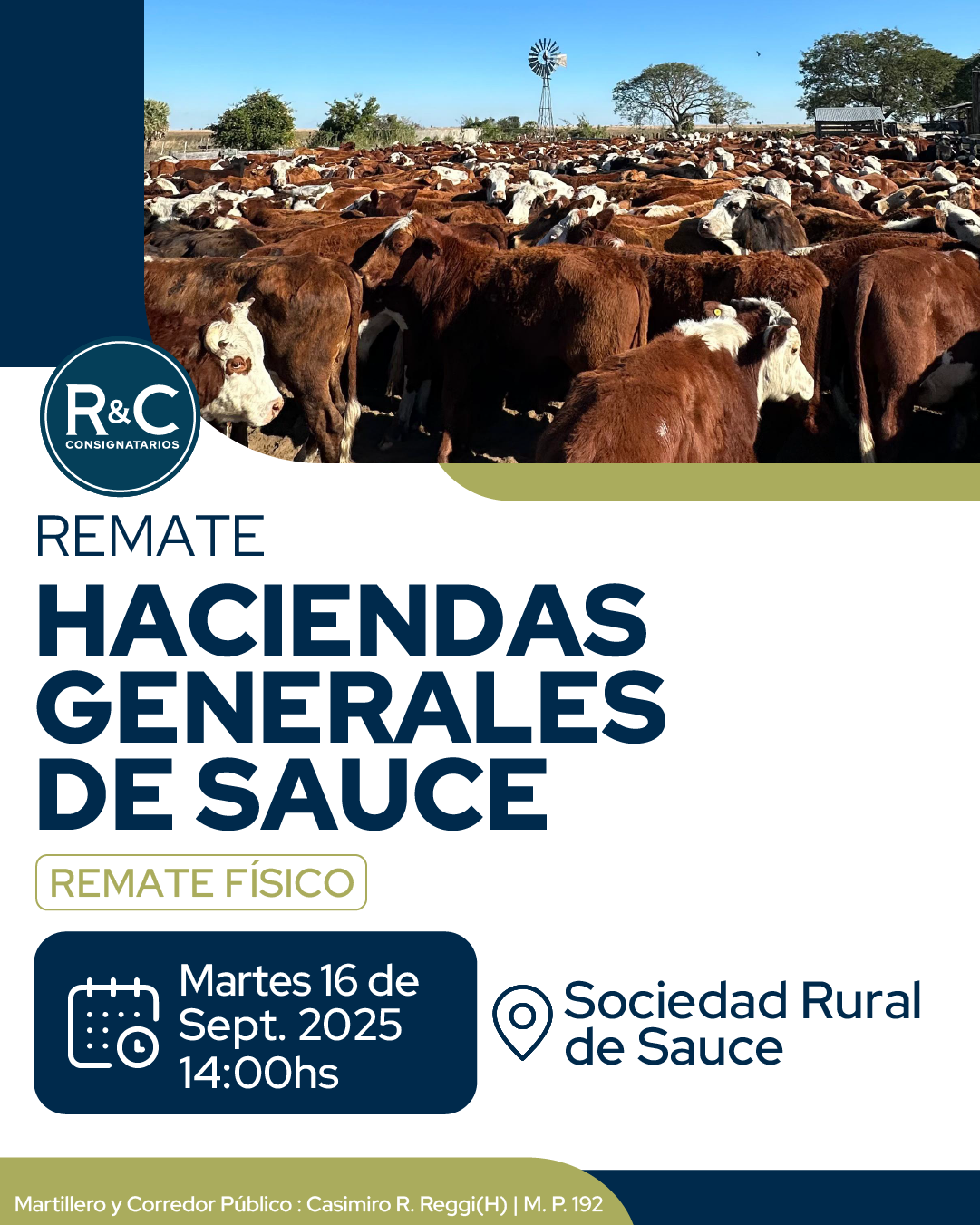 Remate Haciendas generales de Sauce 