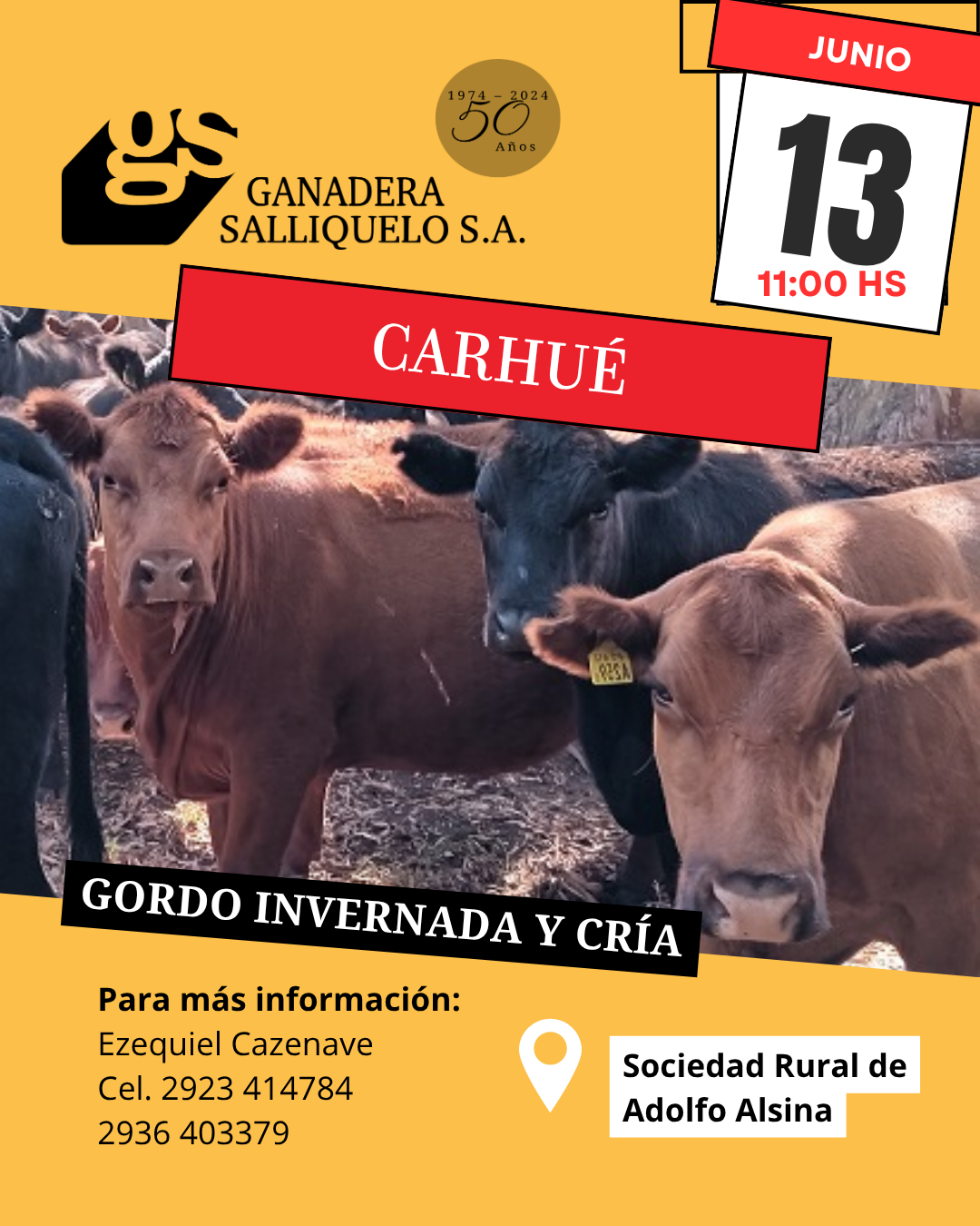 Afiche Remate Gordo, Invernada y Cría en Carhué