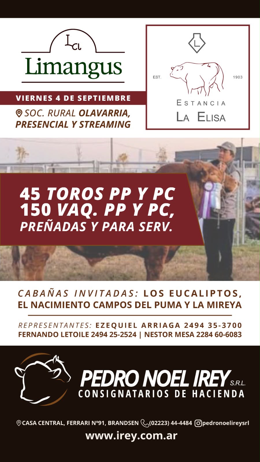 Afiche Remate Estancia "La Elisa" Limangus