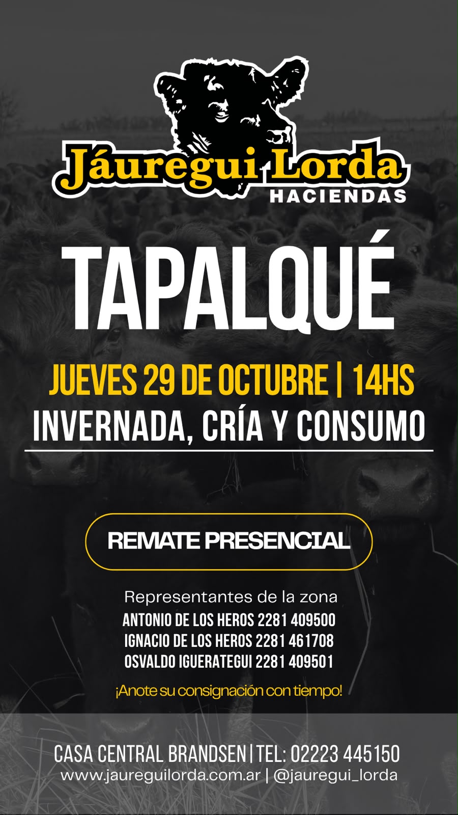 Afiche Remate invernada, cría y consumo 