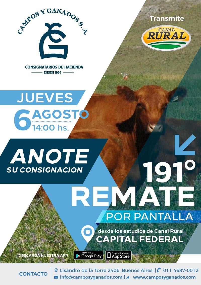 Afiche 191º Remate por pantalla