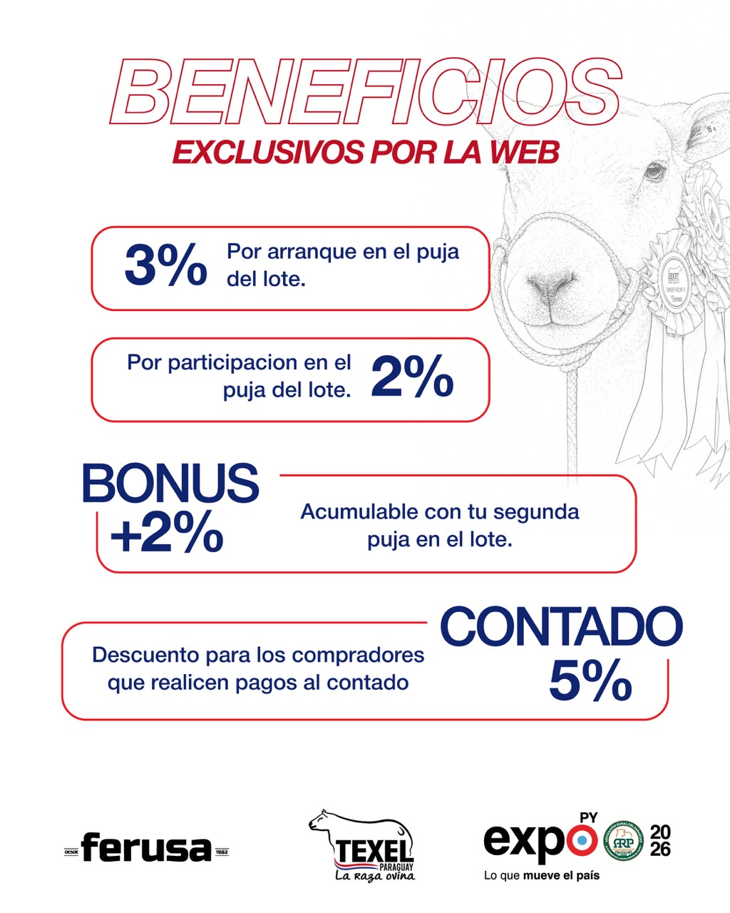 Afiche Remate Campo Texel- Expo Paraguay MRA 2026