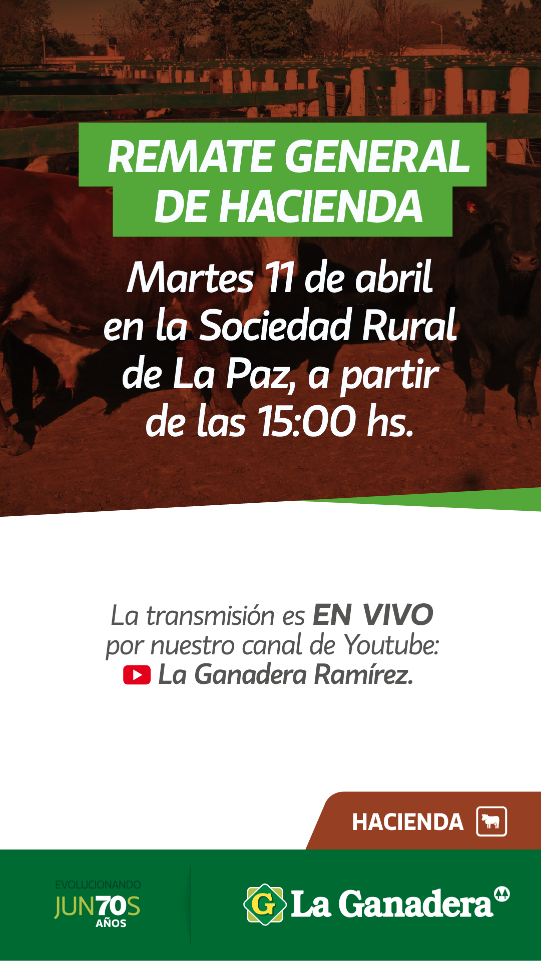 Afiche Remate en instalaciones de Soc. Rural de La Paz