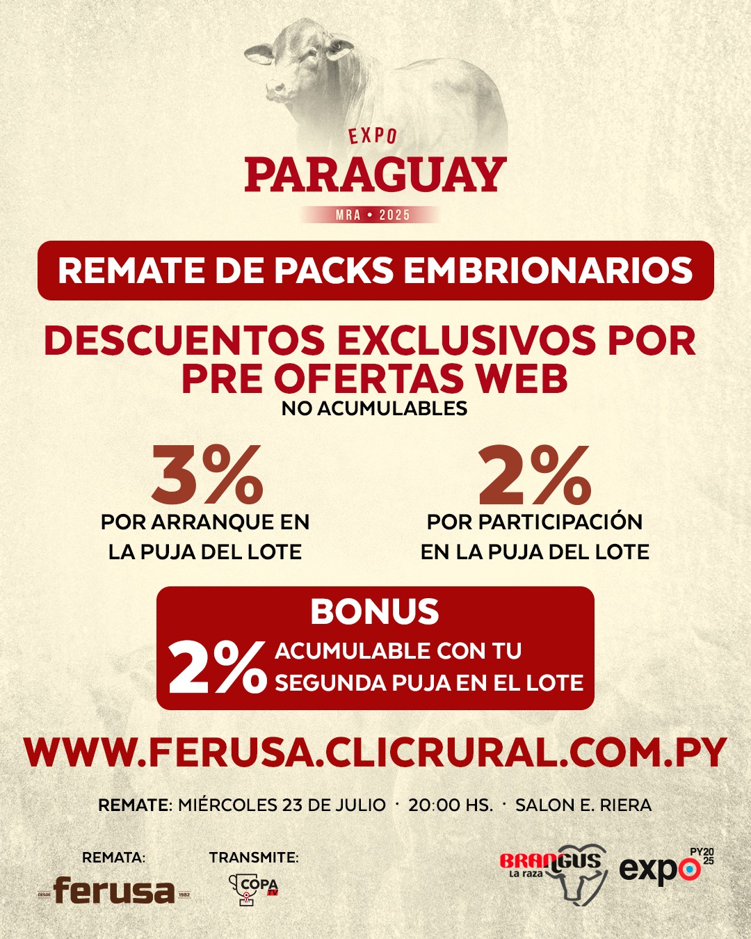 Remate FERIA DE PACKS EMBRIONARIOS BRANGUS - EXPO 2025