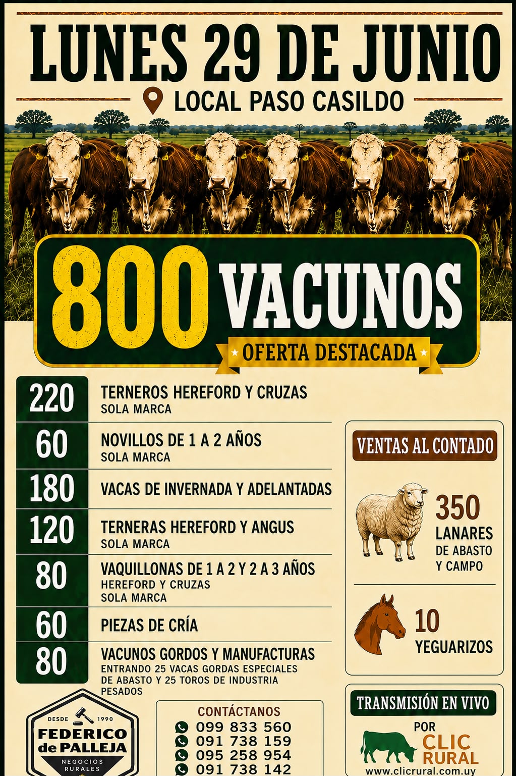 Remate Feria mensual - Federico de Palleja