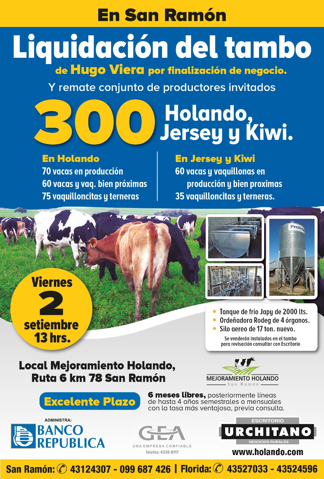 Afiche Liquidación de Tambo de Hugo Viera