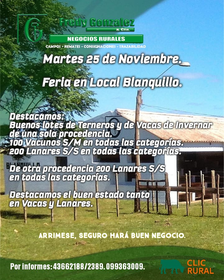 Remate Feria Mensual - Fredy Gonzalez