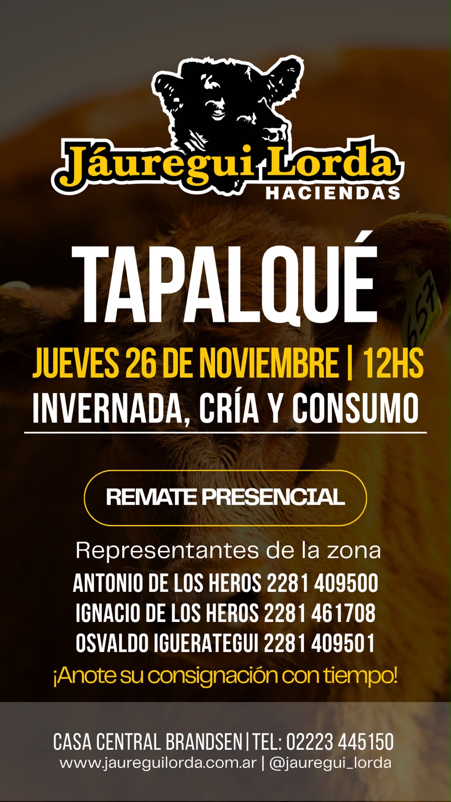 Afiche Remate invernada, cría y consumo 