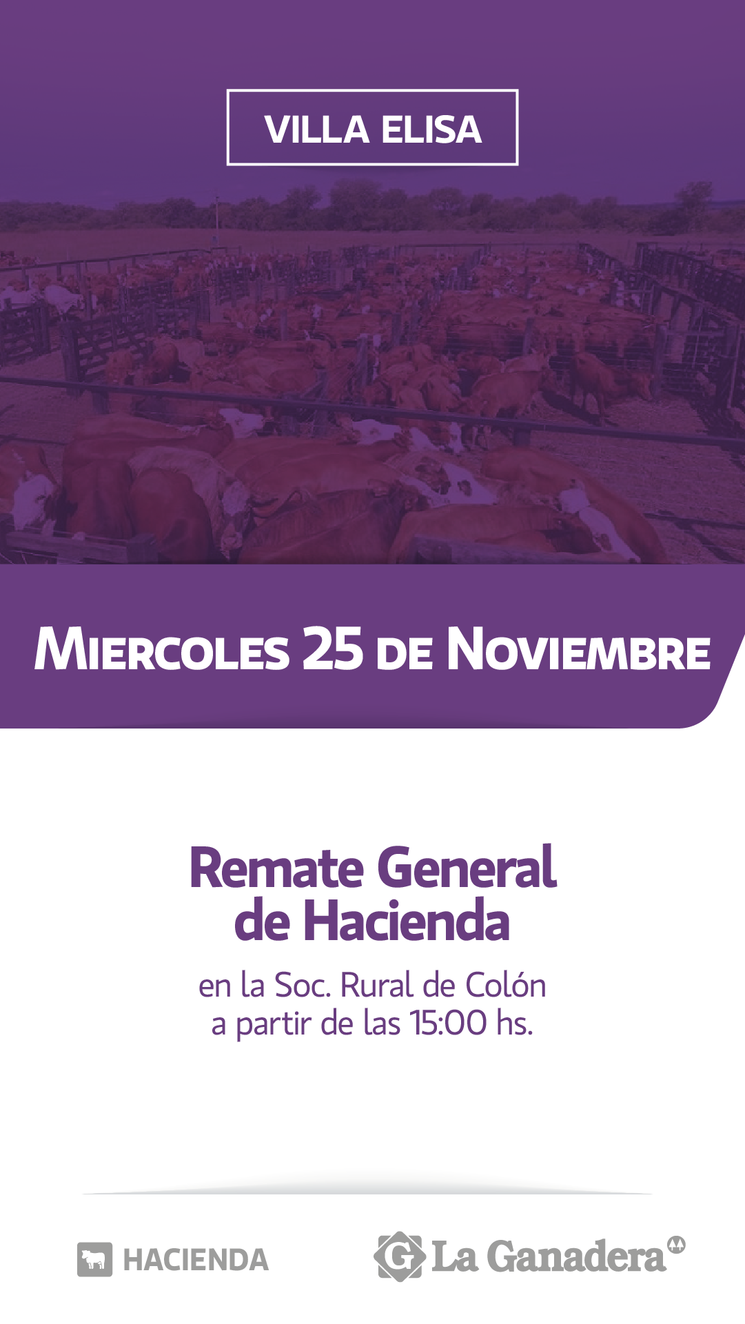 Afiche REMATE FERIA SOCIEDAD RURAL COLÓN