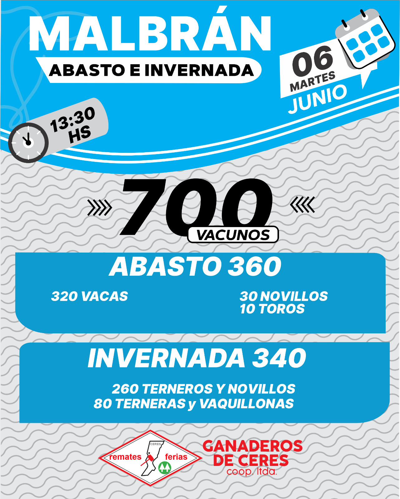 Afiche Malbrán Abasto e Invernada 6 de junio 