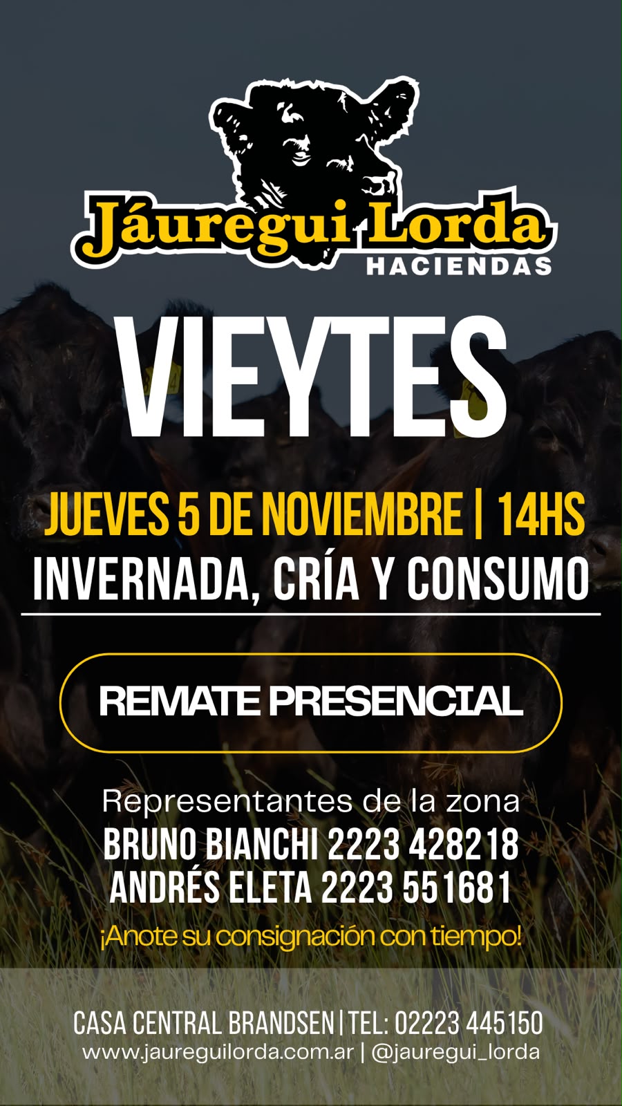 Afiche Remate Invernada, cria y consumo