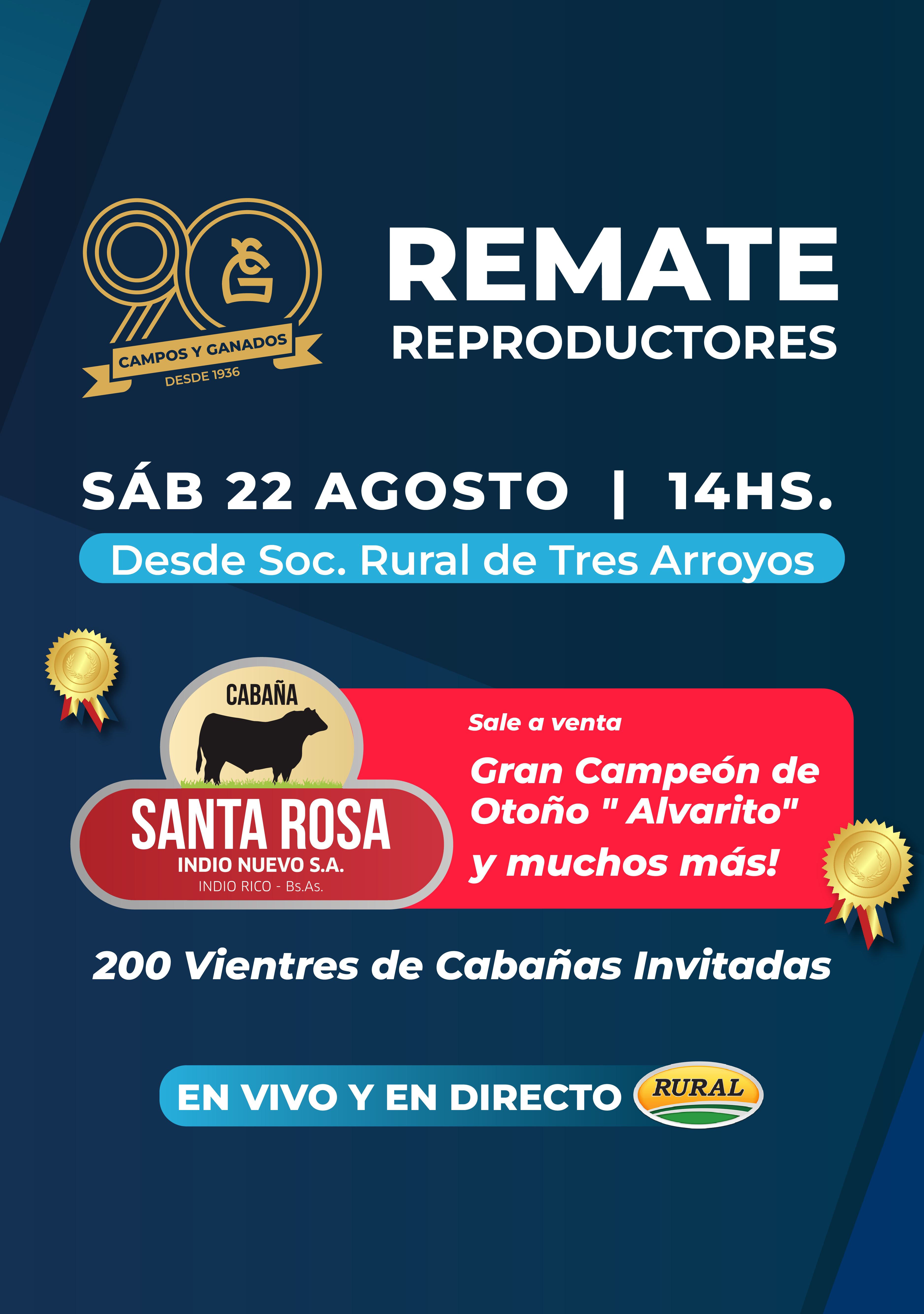 Afiche ESPECIAL REPRODUCTORES - CABAÑA SANTA ROSA DE BELLOCQ