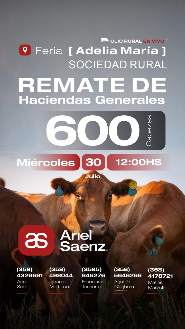 Afiche 30 DE JULIO - Adelia Maria Cba.