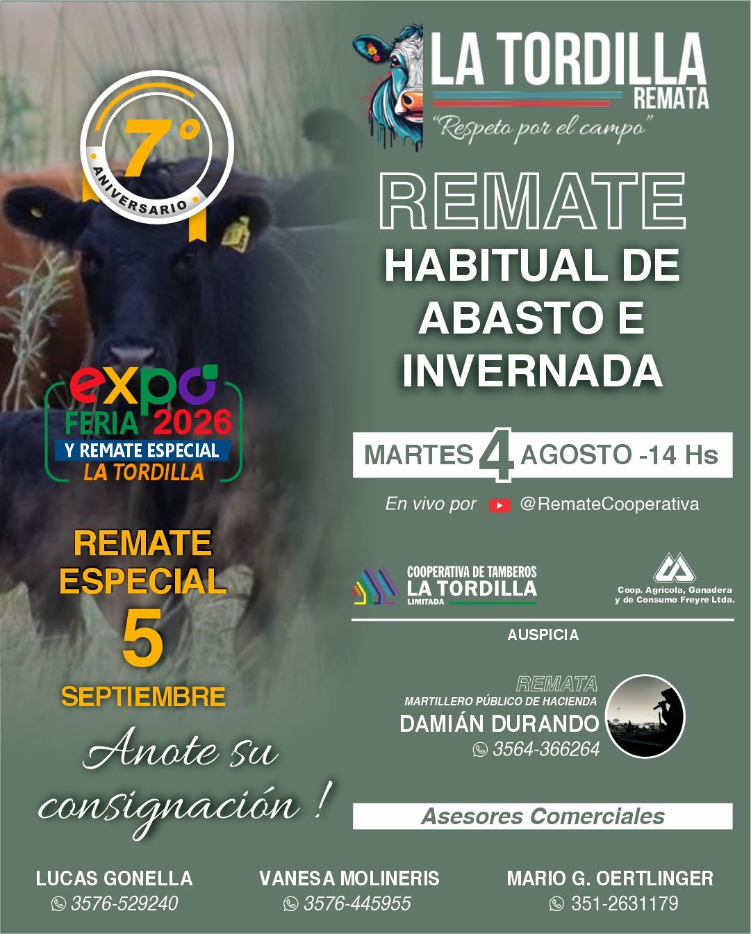 Afiche Remate, Abasto e invernada