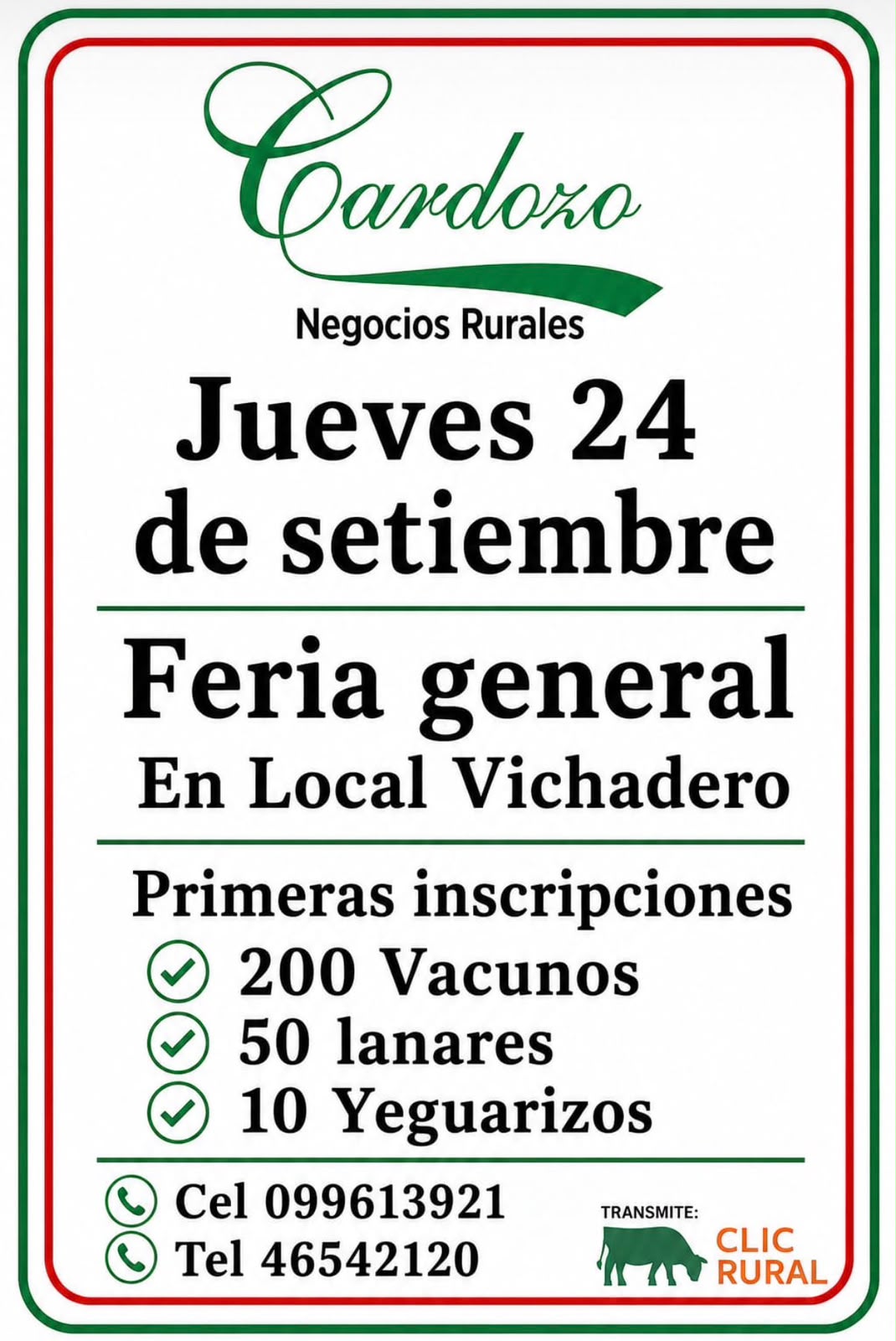 Remate Feria mensual - Local Vichadero