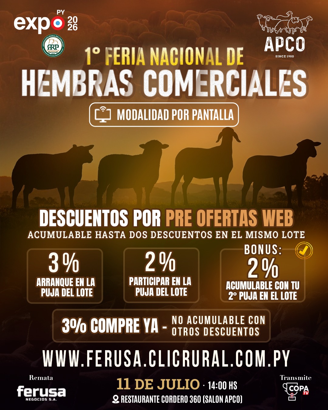 1° Feria  Nacional  100% por Pantalla de Hembras Comerciales
