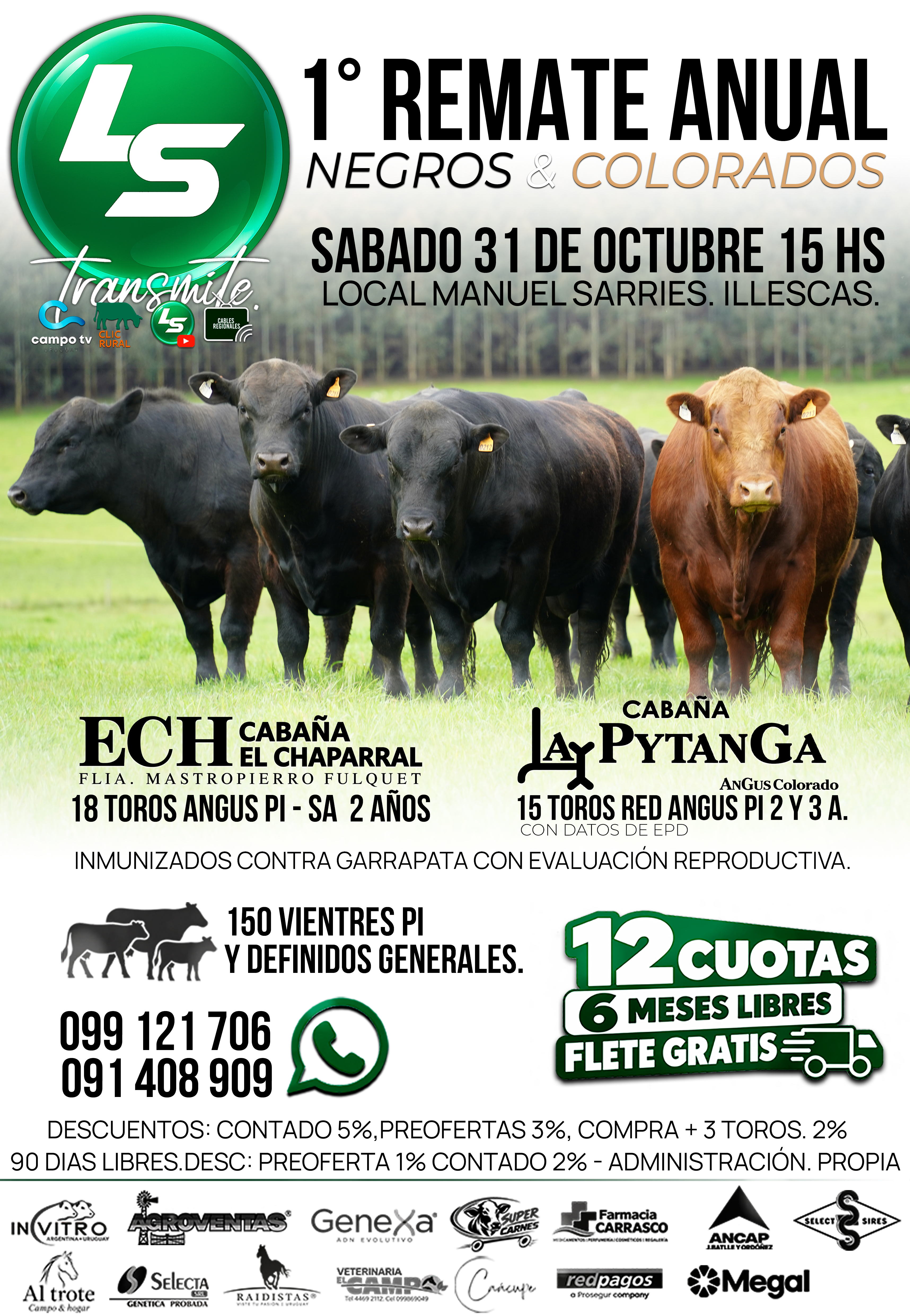 Afiche 1ER REMATE DE TOROS "EL CHAPARRAL" & "LA PITANGA" 