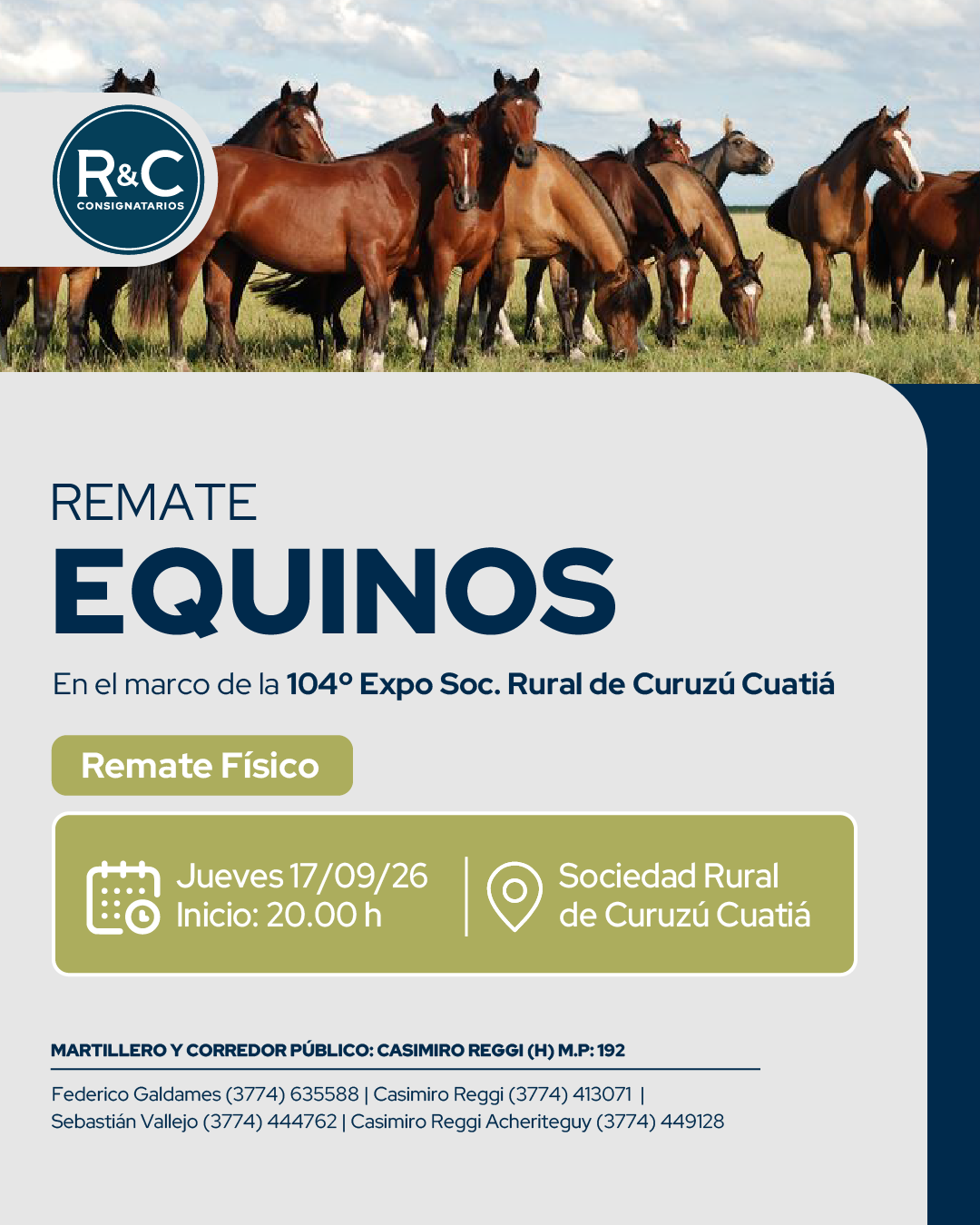 Afiche Remate equinos 