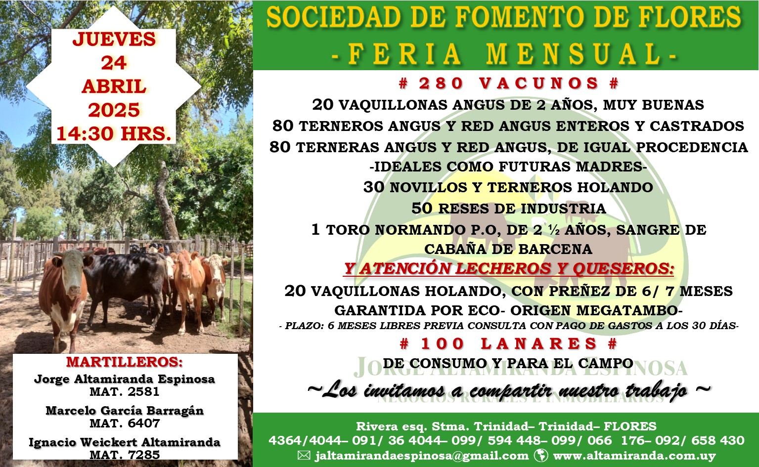 Afiche Feria mensual - Jorge Altamiranda Espinosa