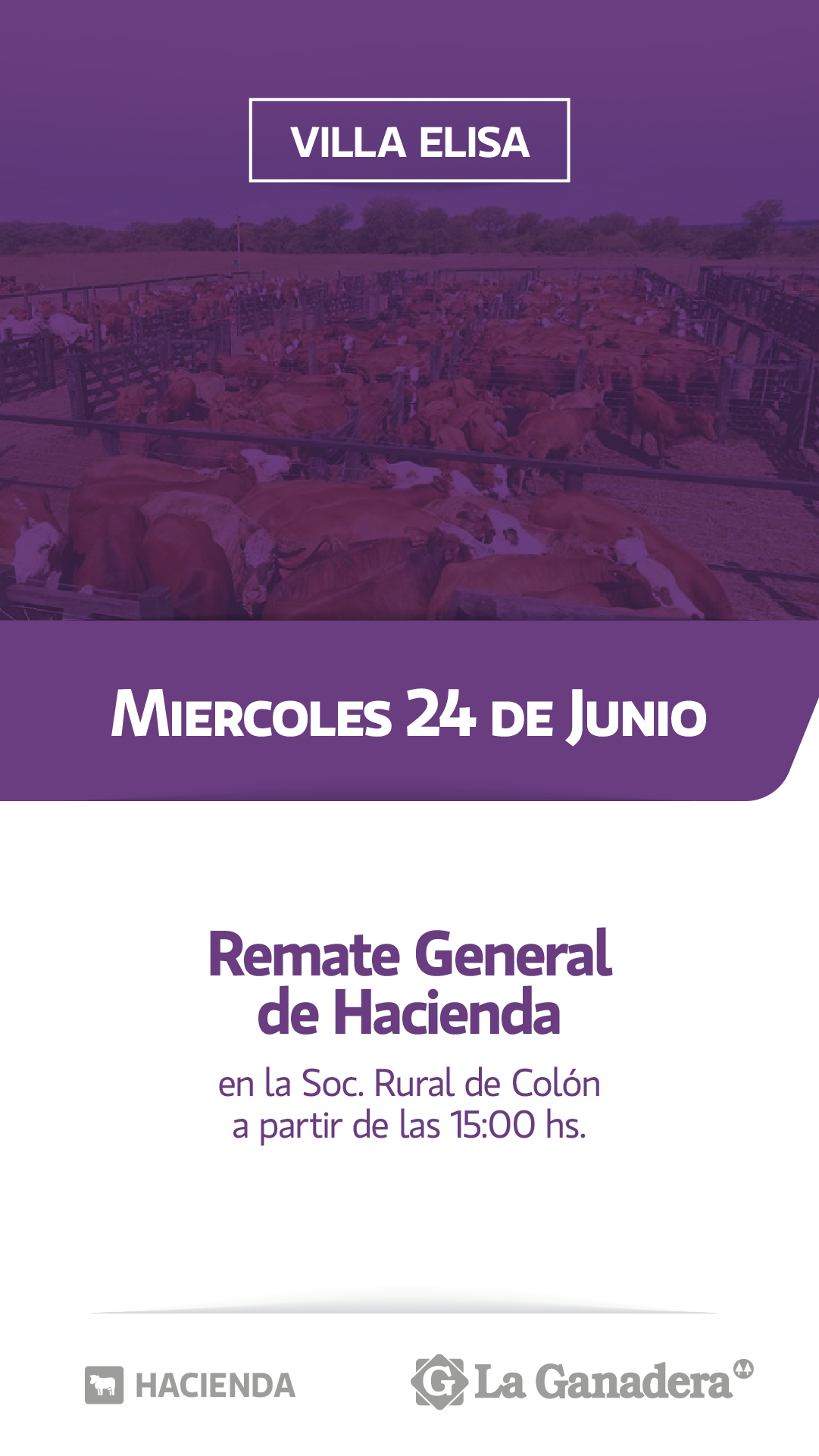 Afiche REMATE FERIA EN SOCIEDAD RURAL DE COLON