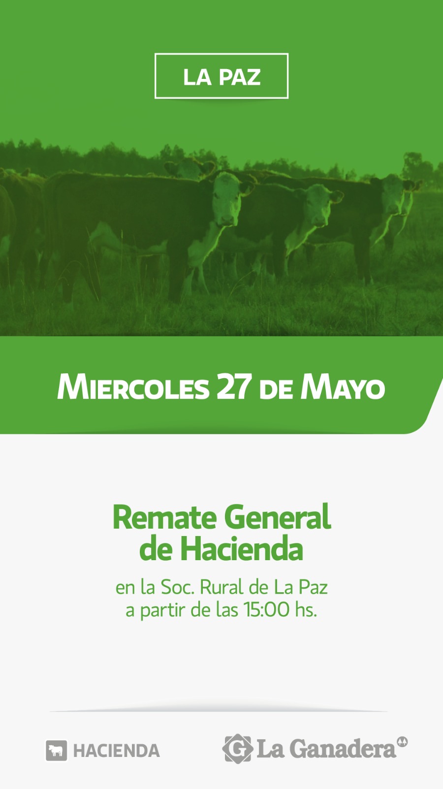 Remate REMATE FERIA EN SOCIEDAD RURAL LA PAZ