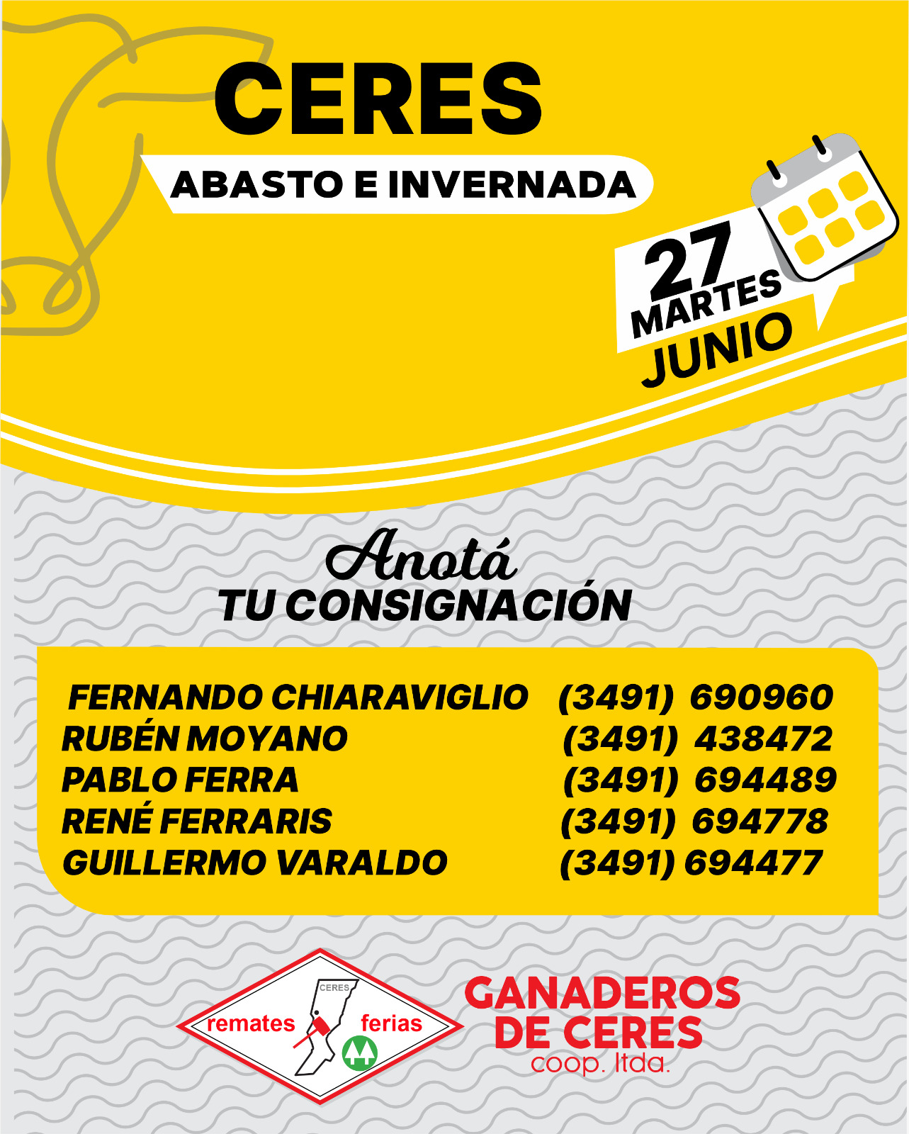 Afiche Ceres Abasto e Invernada 27 de Junio 