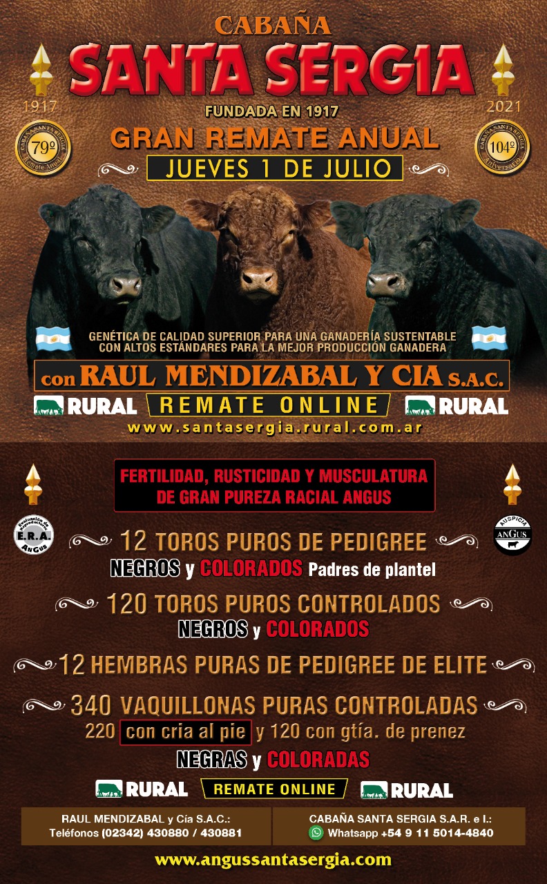 Afiche Gran Remate Anual 2021 - Cabaña Santa Sergia