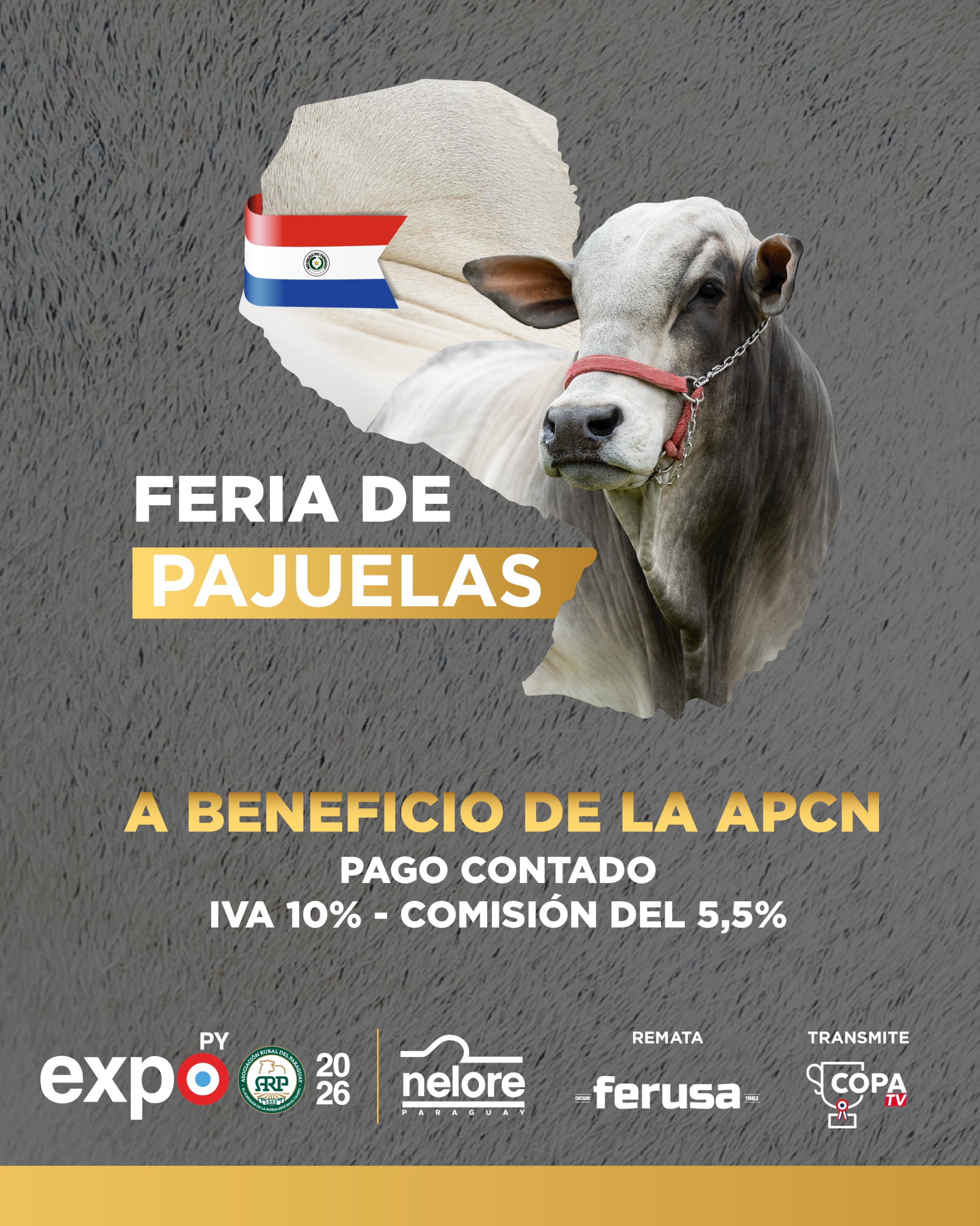 Afiche Remate de Pajuelas a Beneficio de la APCN - Expo Paraguay M.R.A. 2026