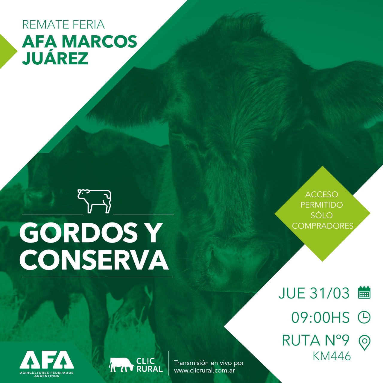 Afiche Remate Feria AFA Marcos Juárez
