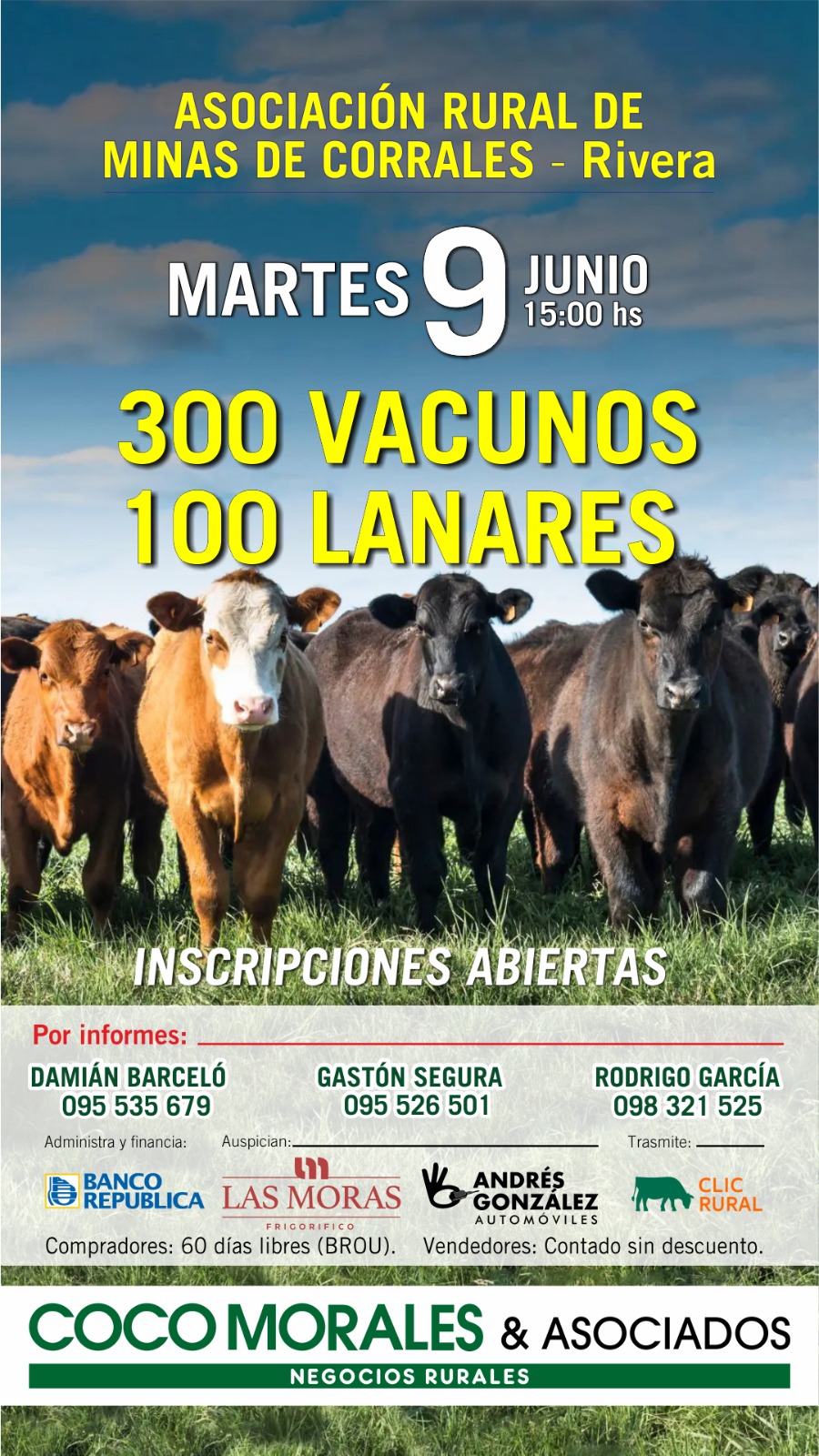 Remate 09 de Junio - Rural de Minas de Corrales