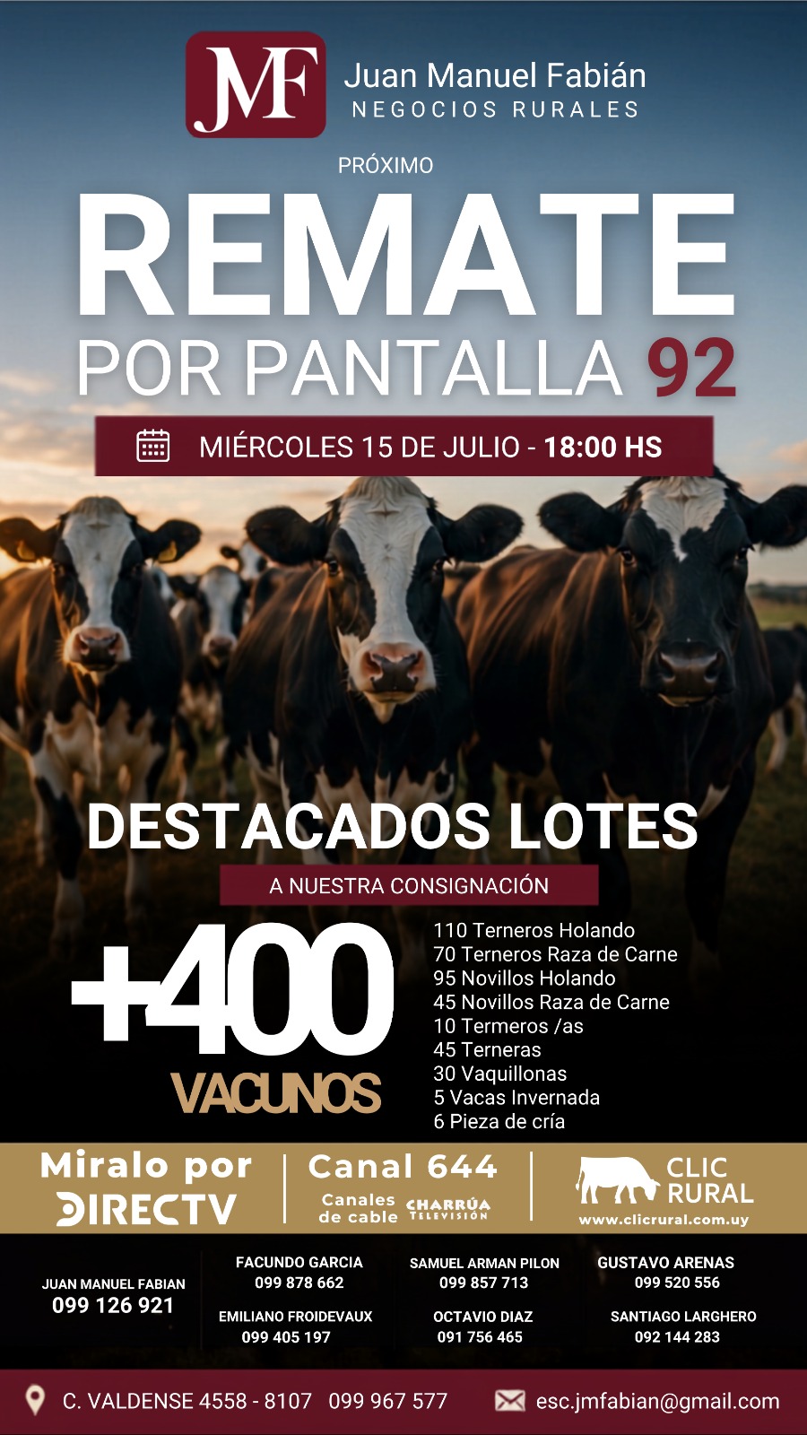 Remate 92 Remate por pantalla