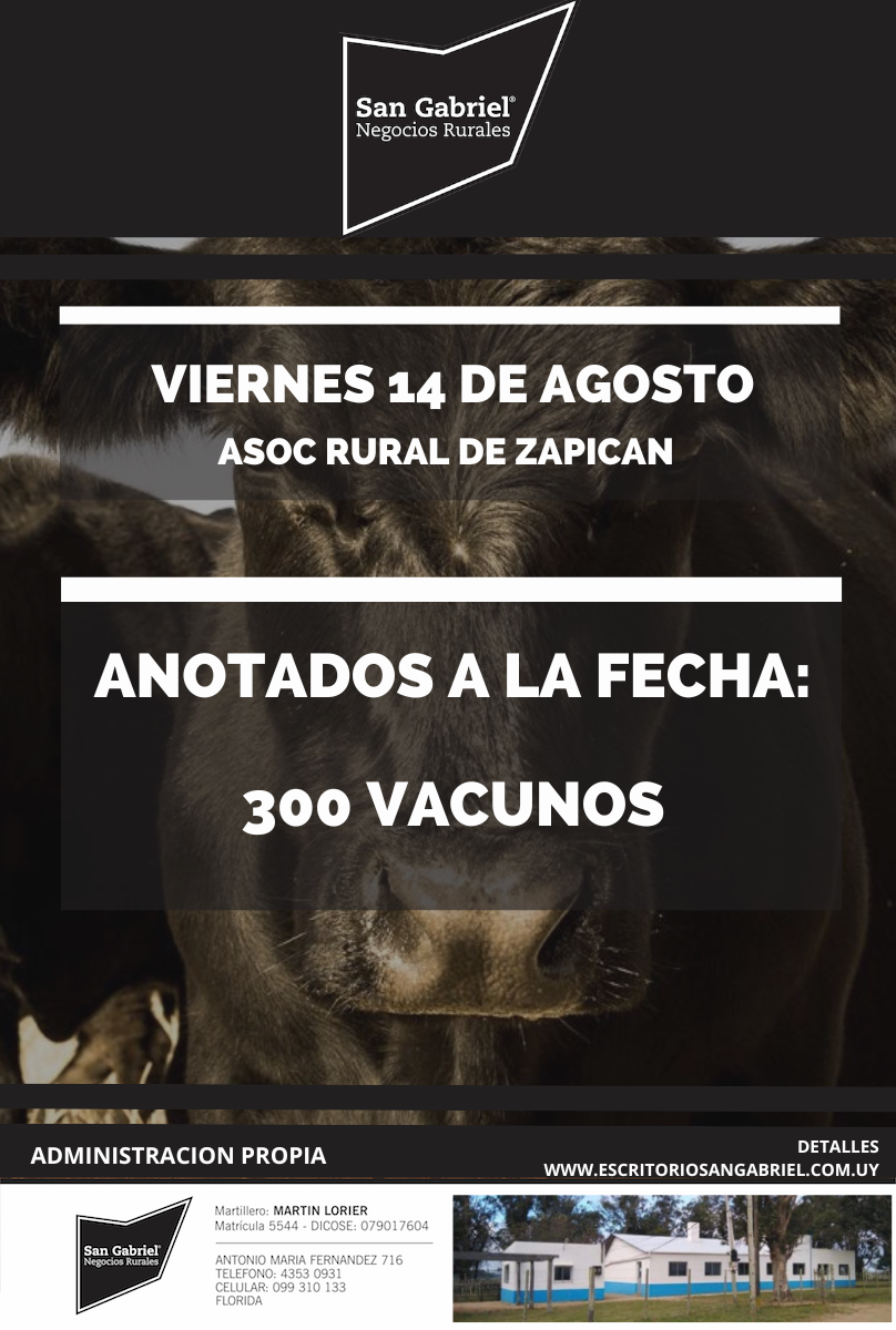 Remate Feria mensual - Asoc Rural de Zapican