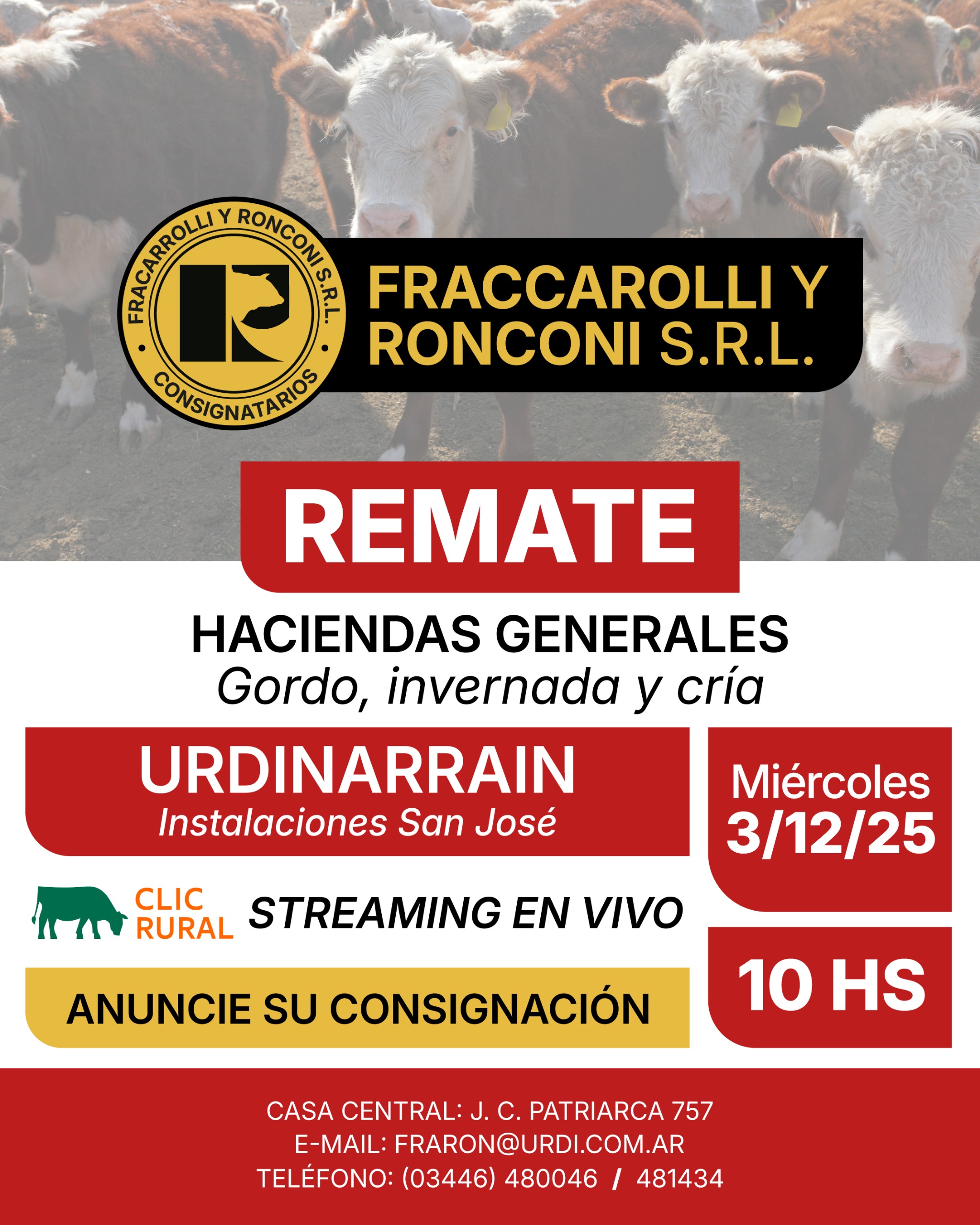 Remate 03 de Diciembre - Urdinarrain